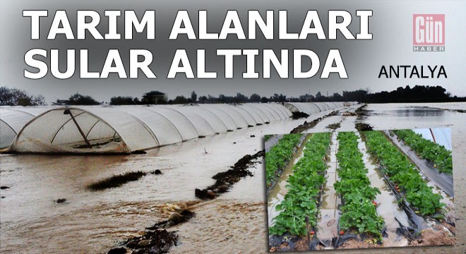 Serik te tarım alanları caddeler sular altında