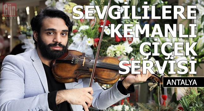 Sevgililere kemanlı çiçek servisi