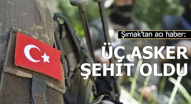 Şırnak'ta üç asker şehit oldu