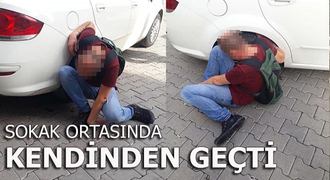 Sokak ortasında kendinden geçti