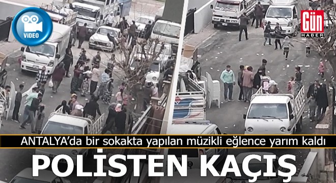 Sokakta eğlence yapanlar polis sirenini duyunca böyle kaçıştı