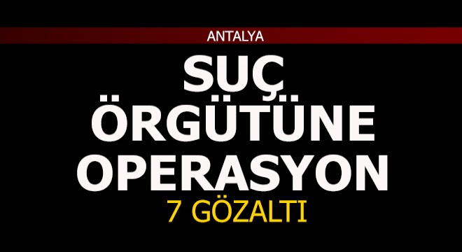 Suç örgütüne operasyon: 7 gözaltı