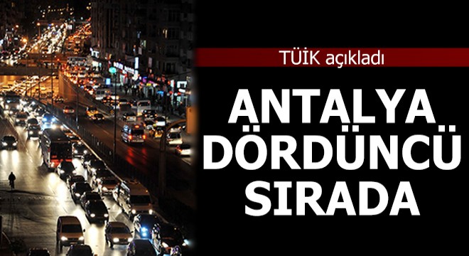 Antalya dördüncü sırada