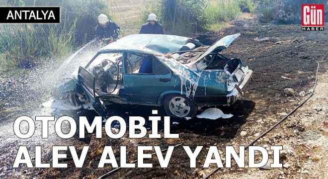 Takla atan otomobilde yangın çıktı