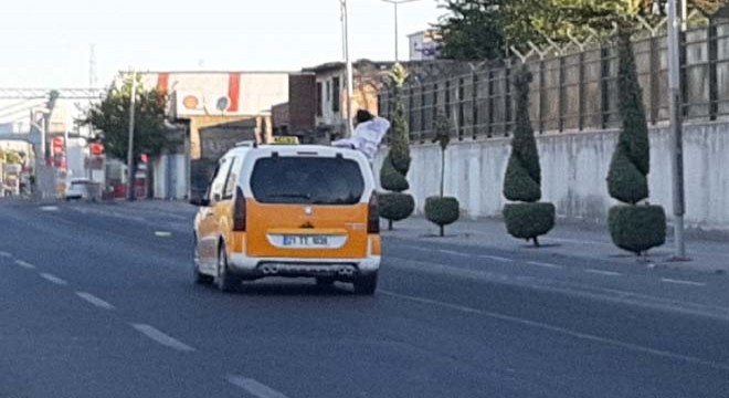 Taksiyle tehlikeli yolculuk kamerada