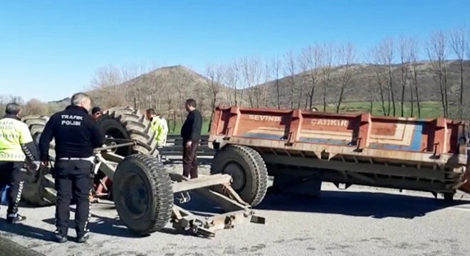 Tanker, traktöre çarptı: 1 ağır yaralı