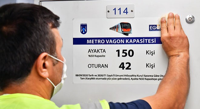 Toplu taşıma araçlarına yolcu kapasite etiketleri yerleştiriliyor