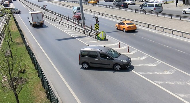 Trafikten kaçmak için karayolunda tehlikeye davetiye çıkardılar