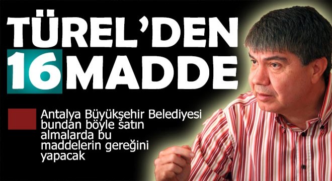 Türel 16 maddelik genelge yayınladı