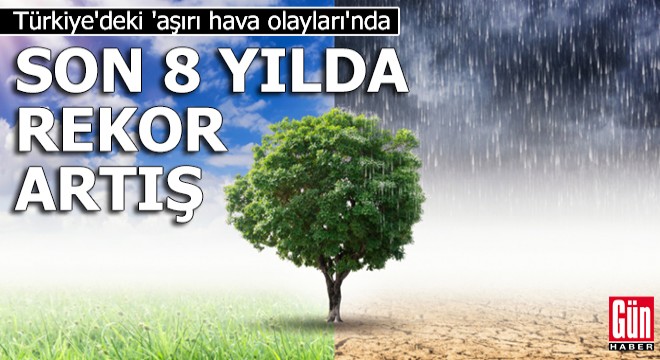 Türkiye deki  aşırı hava olayları nda son 8 yılda rekor artış