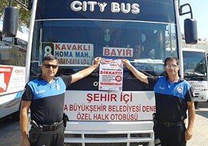 Telefon dolandırıcılarına karşı afişli uyarı