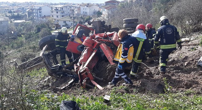 Uçuruma yuvarlanan vincin sürücüsü öldü