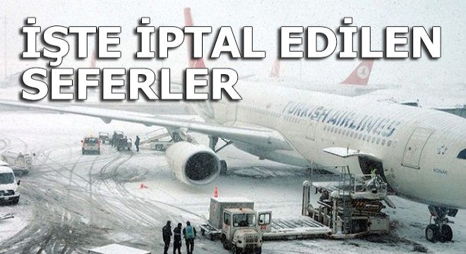 Uçuşlara kar engeli; 4 sefer iptal