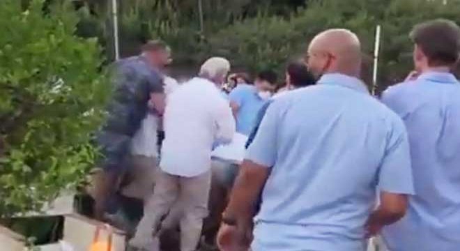 Ünlü mekandaki maske ve sosyal mesafe kavgası kamerada