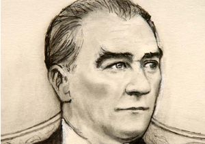    Atatürk'ün en küçük portresini çizdi 