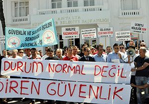 Taşeron güvenlikçilerden maaş eylemi