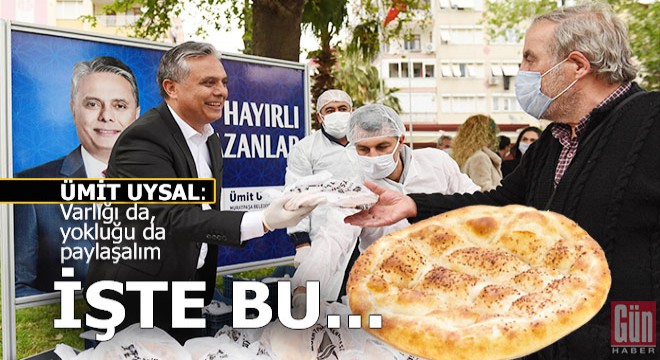 Uysal, pide dağıtımına eşlik etti