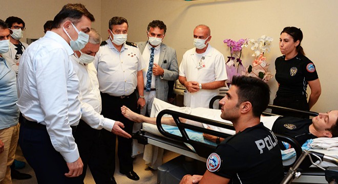 Vali Yazıcı, şüpheli tarafından vurulan 2 polisi ziyaret etti