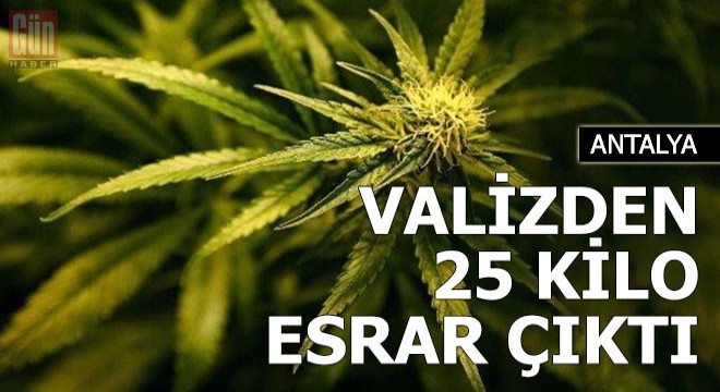 Valizden 25 kilo esrar çıktı