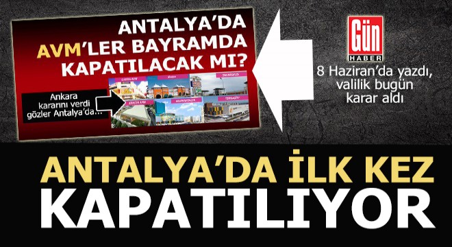 Ve, Antalya'da kapatıyor