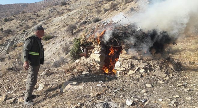 Yaban keçisi avlamak için kurulan tuzaklar imha edildi