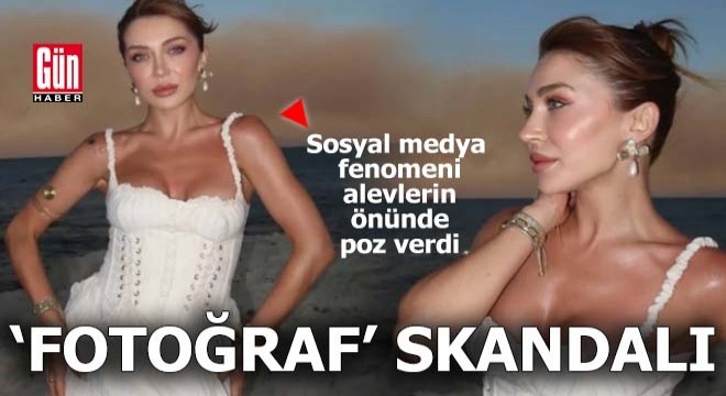 Yangın bölgesinde  fotoğraf  skandalı