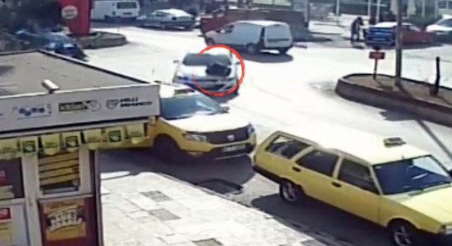 Yayanın yaralandığı kaza kamerada
