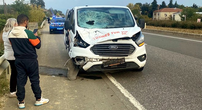 Yol kenarında yürürken minibüsün çarptığı yaya öldü