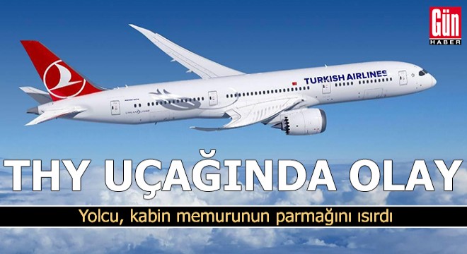 Yolcu, kabin memurunun parmağını ısırdı