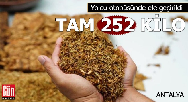 Yolcu otobüsünde 252 kilo kaçak tütün ele geçirildi