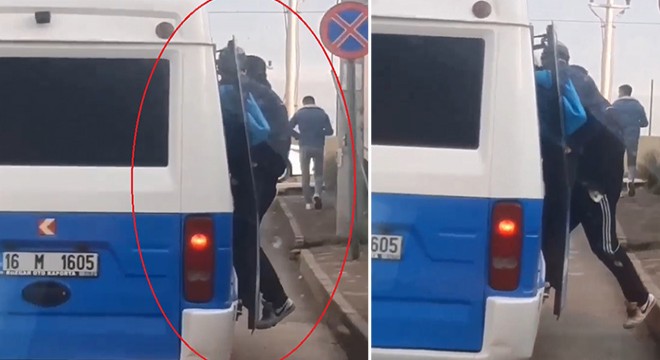 Yolcuları dışarı taşar halde seyreden minibüsün sürücüsüne ceza
