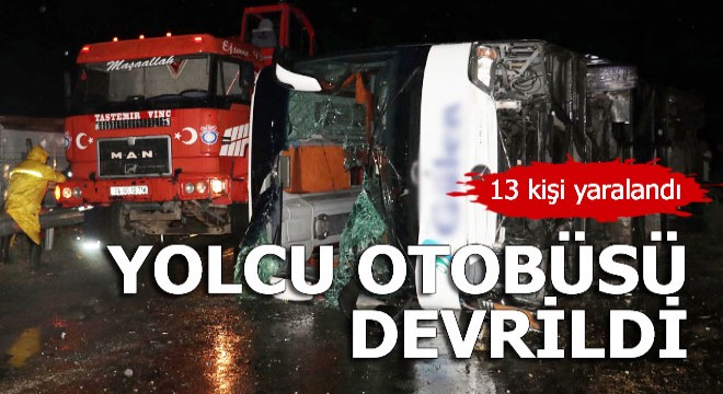 Yozgat’ta yolcu otobüsü devrildi: 13 yaralı