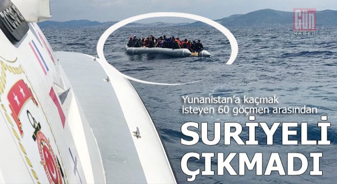 Yunanistan'a sığınmak isteyen 60 göçmenden biri bile Suriyeli çıkmadı