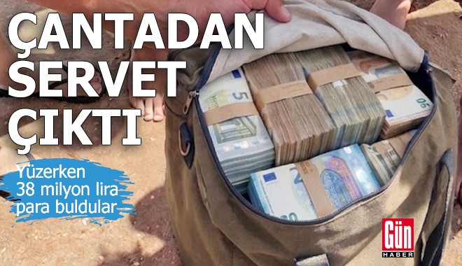 Yüzerken 38 milyon lira para buldular