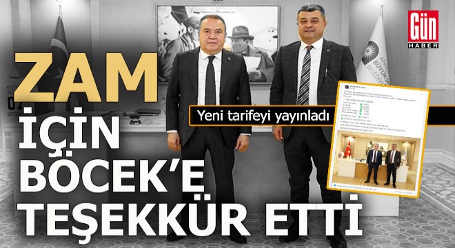 Zam için Böcek'e sosyal medyadan teşekkür etti