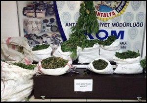 Antalya'da 55 kilo esrar ele geçirildi