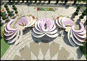EXPO 2016'ya şakayık temalı giriş kapısı
