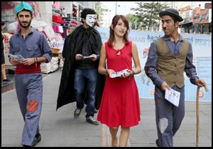 İşçi filmleri festivali'ne kostümlü tanıtım