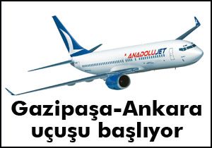 Anadolujet'in Ankara- Gazipaşa uçuşları başlıyor