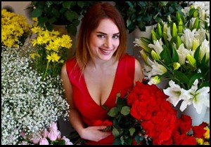 Aşk gülleri vitrinde