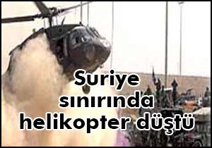 Suriye sınırında helicopter düştü