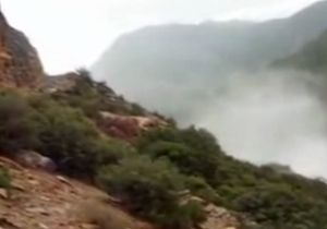Antalya'daki heyelan anı kamerada
