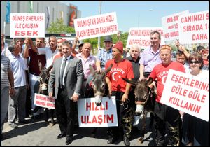 Antalya ulaşımına AK Partiden 'eşekli' protesto