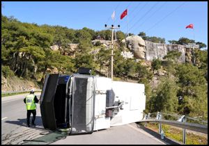 Bakıma gönderilen TOMA yan yattı