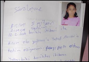 Kızını sözleşmeyle satan babaya yakalama kararı