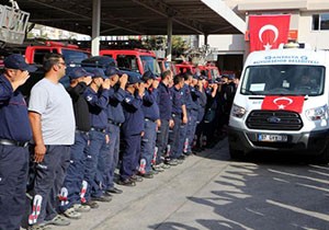 Görev şehidi itfaiye eri törenle uğurlandı