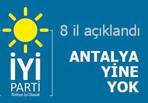 Antalya yine yok