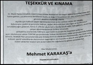 Velilerden milli eğitim'e ilanlı kınama