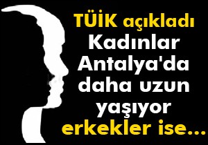 Kadınlar Antalya'da daha uzun yaşıyor erkekler ise...