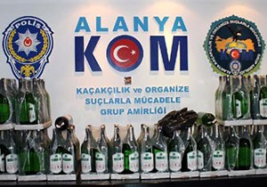 Alanya'da kaçak içki operasyonu